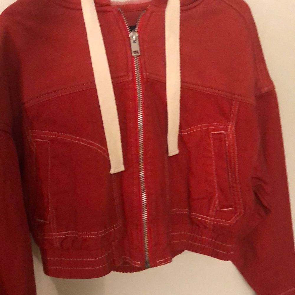 Urban Outfitters Red Denim Jacket
